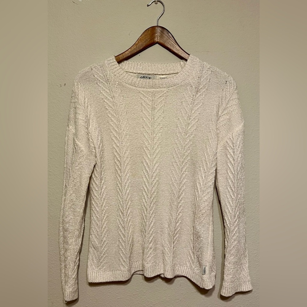 Orvis Women’s Soft Cream Textured Sweater- Size Small - Picture 5 of 11
